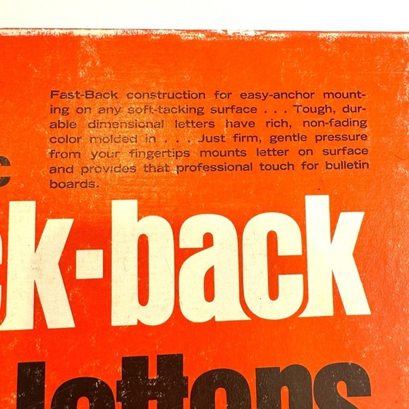 Vintage Plastic Tack-Back Letters WHITE Upper Case Perfection Form Co - Picture 2 of 9